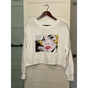 Lichtenstein Pop Art Style Graphic Long Sleeve Tee